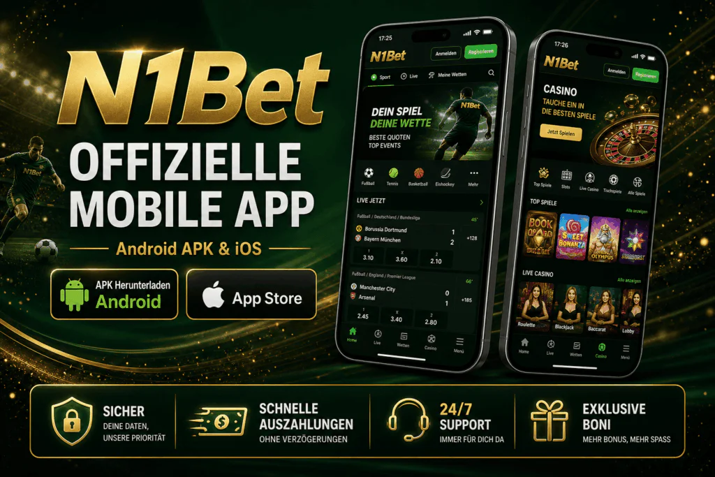 N1Bet Anwendungs-Installationsbanner auf der N1Bet Casino Mobile App-Seite - n1bets-ch.com